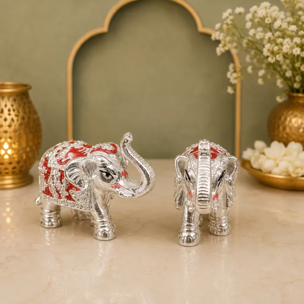 Elephant Red Body Meena (2Inch)