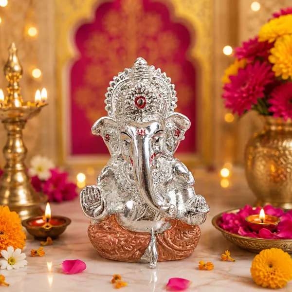 Mukut Ganesh Silver (3Inch)